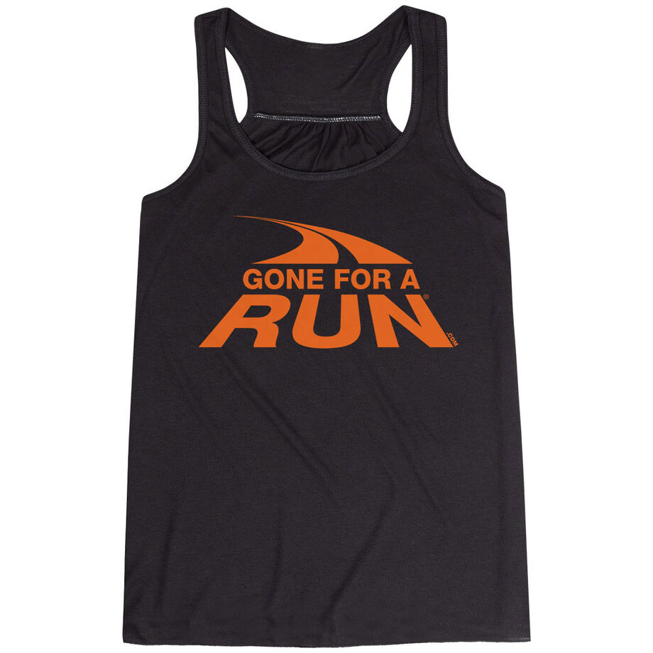 Flowy Racerback Tank Top - Gone For a Run&reg; Logo (Orange)