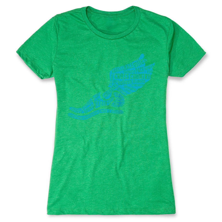 Cross Country Women's Everyday Tee Winged Foot Inspirational Words