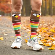 Woven Knee-High Socks - Goofy Turkey With Stripes