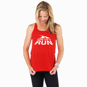 Flowy Racerback Tank Top - Gone For a Run White Logo