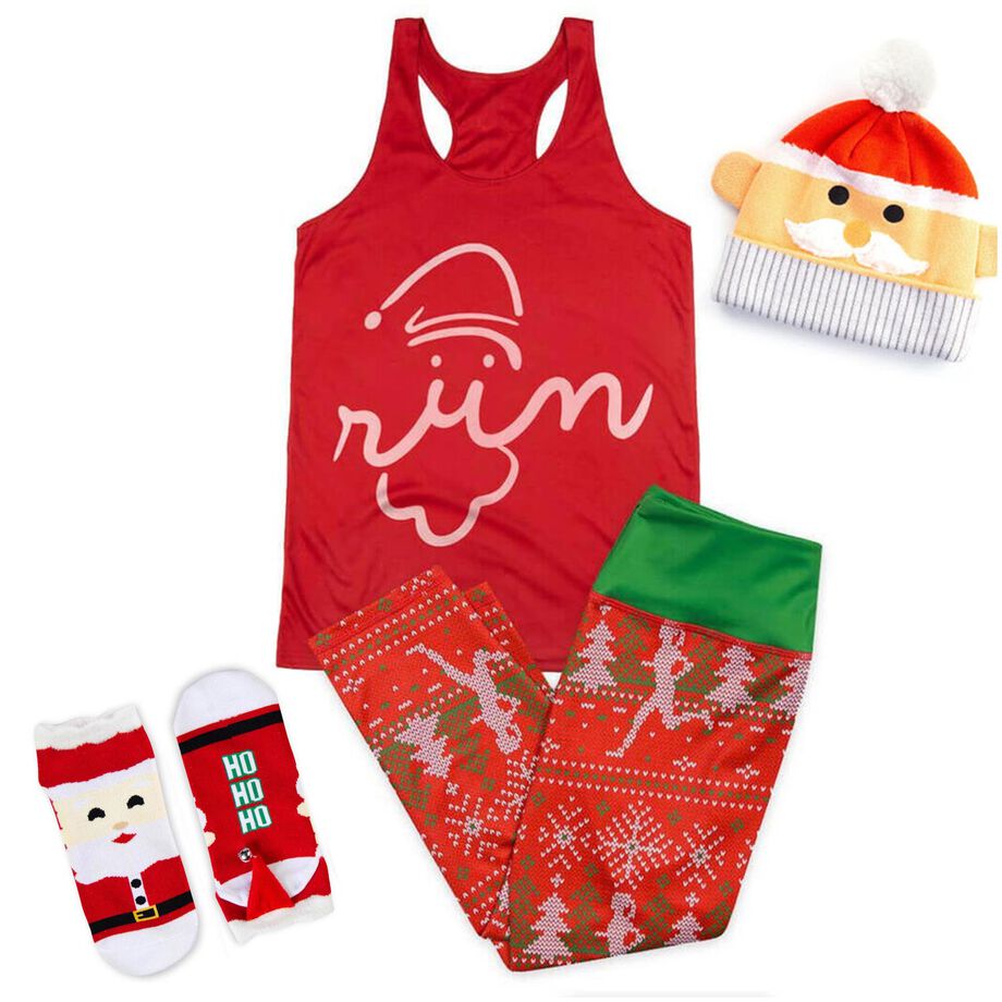 Santa Run Face Running Outfit