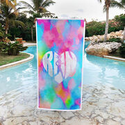 Running Premium Beach Towel - Love the Run Watercolor