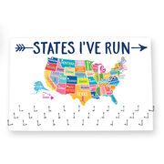 Running Large Hooked on Medals Hanger - States I've Run