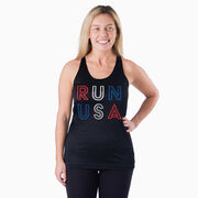 Women's Racerback Performance Tank Top - Run USA