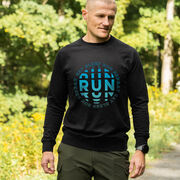 Running Raglan Crew Neck Sweatshirt - Eat Sleep Run Repeat