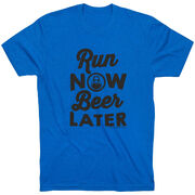 Running Short Sleeve T-Shirt - Run Now Beer Later 