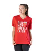 Women's Short Sleeve Tech Tee - Run Now Gobble Later (Bold)