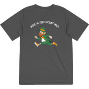 Men's Running Short Sleeve Performance Tee - Mile After Luckin Mile
