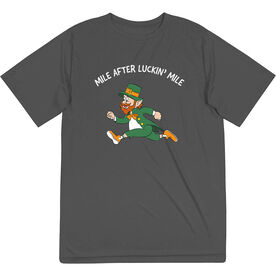 Men's Running Short Sleeve Performance Tee - Mile After Luckin Mile