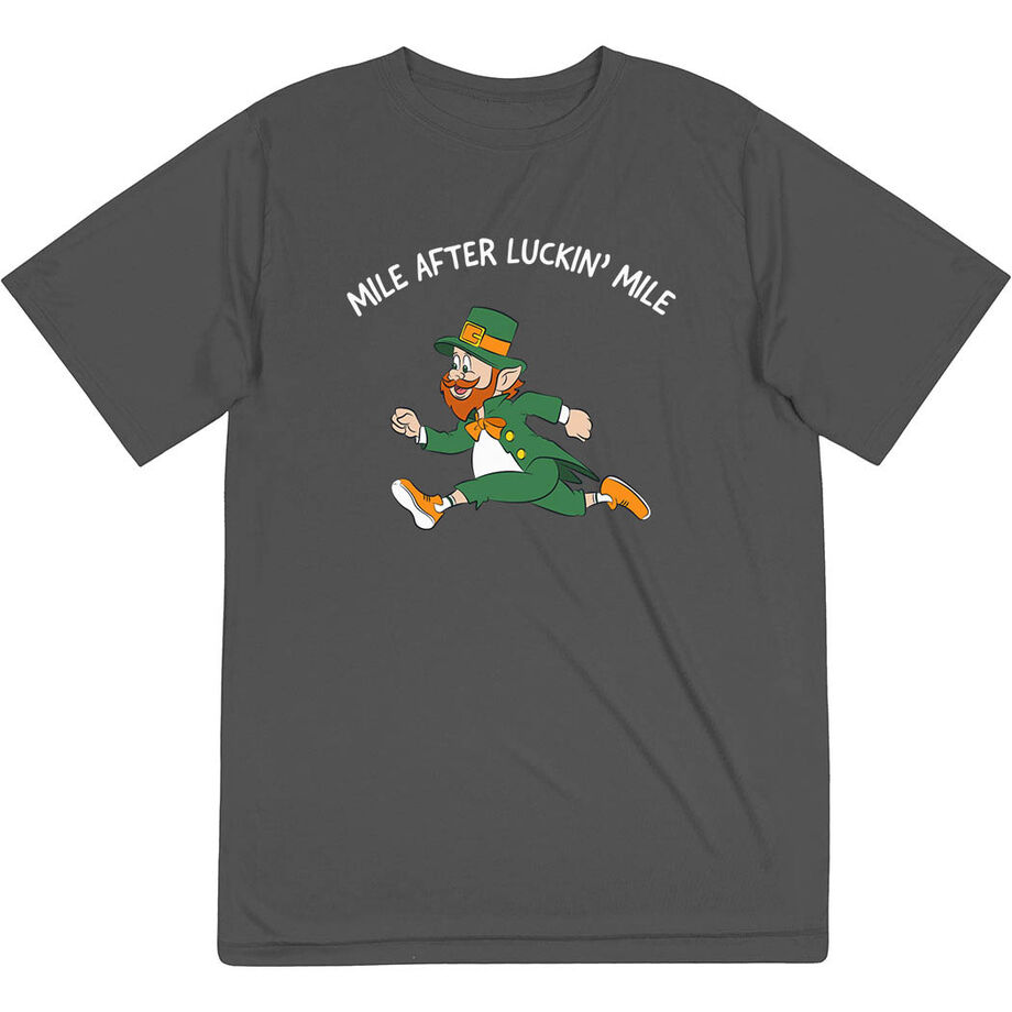 Men's Running Short Sleeve Performance Tee - Mile After Luckin Mile