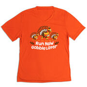 Women's Short Sleeve Tech Tee - Run Now Gobble Later Turkey Trot