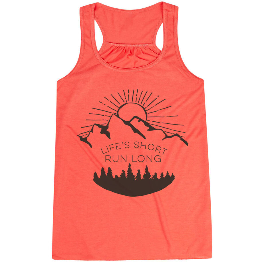 Flowy Racerback Tank Top - Life's Short Run Long (Mountains)
