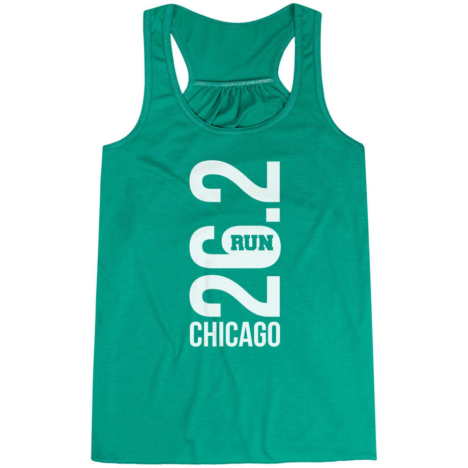 Flowy Racerback Tank Top - Chicago 26.2 Vertical