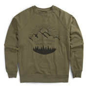 Running Raglan Crew Neck Pullover - Life's Long Run Long (Mountains)