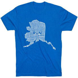 Running Short Sleeve T-Shirt - Alaska State Runner [Royal/Adult Large] - SS