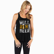 Flowy Racerback Tank Top - Will Run For Beer