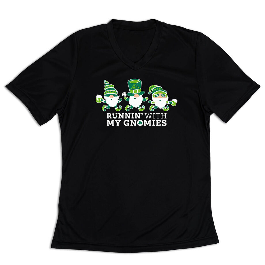 Women's Short Sleeve Tech Tee - Runnin' With My Gnomies® - Lucky