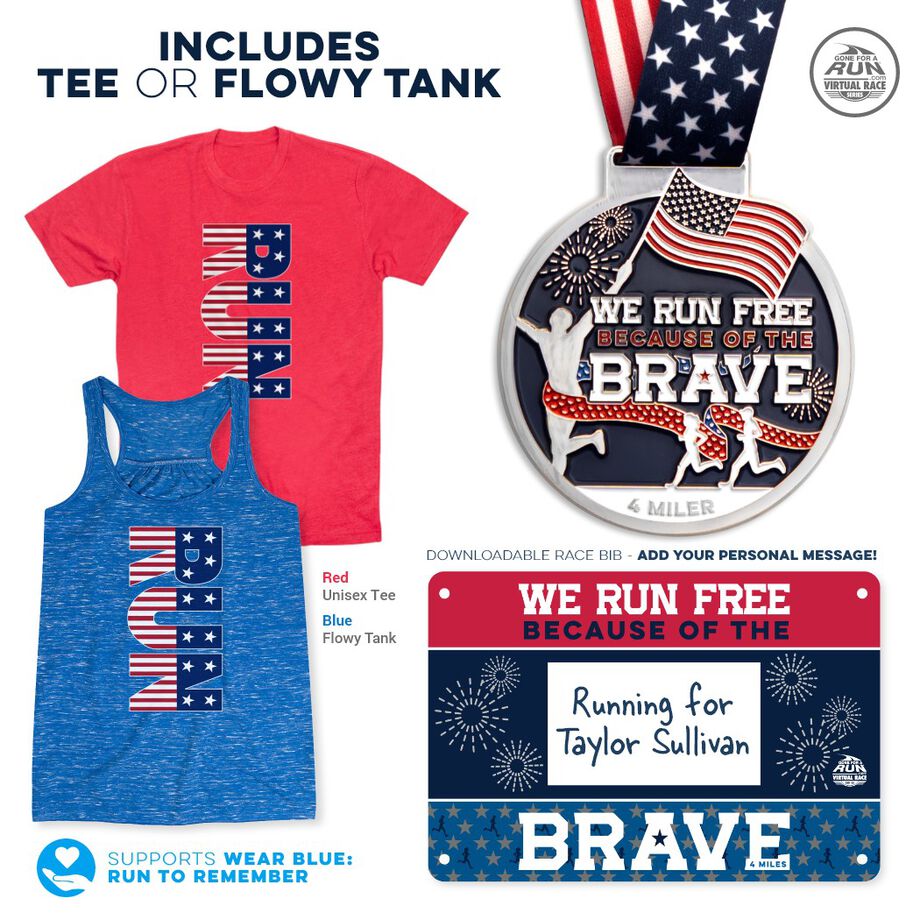 Virtual Race - We Run Free Because of the Brave 4 Miler (2021)