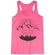 Flowy Racerback Tank Top - Life's Short Run Long (Mountains)