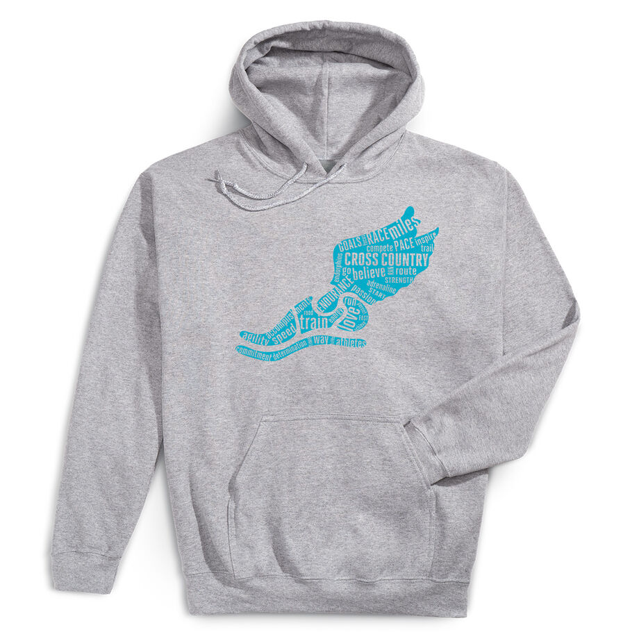 Cross Country Hooded Sweatshirt - Winged Foot Inspirational Words