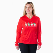 Women's Long Sleeve Tech Tee - Runnin' With My Gnomies&reg; - Christmas