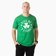 Running Short Sleeve T-Shirt - Kiss Me I am a Runner Shamrock