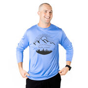 Men's Running Long Sleeve Tech Tee - Life's Short Run Long (Mountains)