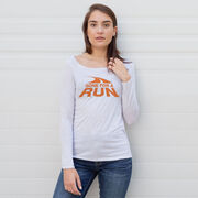 Women's Runner Scoop Neck Long Sleeve Tee - Gone For a Run Logo