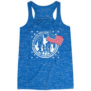 Flowy Racerback Tank Top - Run For The Red, White & Blue