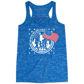 Flowy Racerback Tank Top - Run For The Red, White & Blue