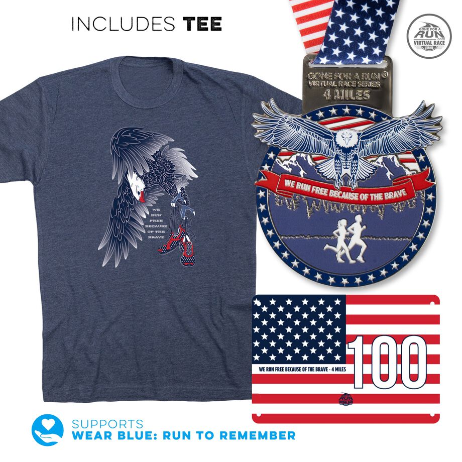 Virtual Race - We Run Free Because of the Brave 4-Miler