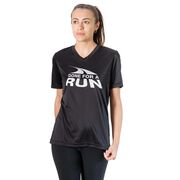 Women's Short Sleeve Tech Tee - Gone For a Run White Logo