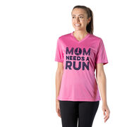 Women's Short Sleeve Tech Tee - Mom Needs A Run