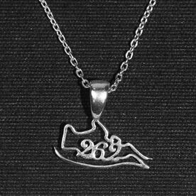 Sterling Silver 26.2 Shoe Necklace