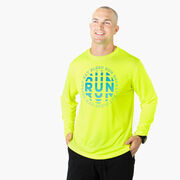 Men's Running Long Sleeve Performance Tee - Eat Sleep Run Repeat