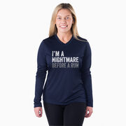 Women's Long Sleeve Tech Tee - I'm A Nightmare Before A Run® Bold