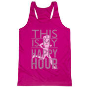 Women's Racerback Performance Tank Top - This Is My Happy Hour