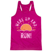 Women's Racerback Performance Tank Top - Wake Up And Run