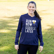 Women's Long Sleeve Tech Tee - Run Now Gobble Later (Bold)