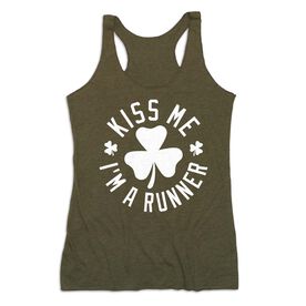 Women's Everyday Tank Top - Kiss Me I am a Runner Shamrock