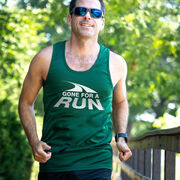 Men's Running Performance Tank Top - Gone For a Run&reg; White Logo