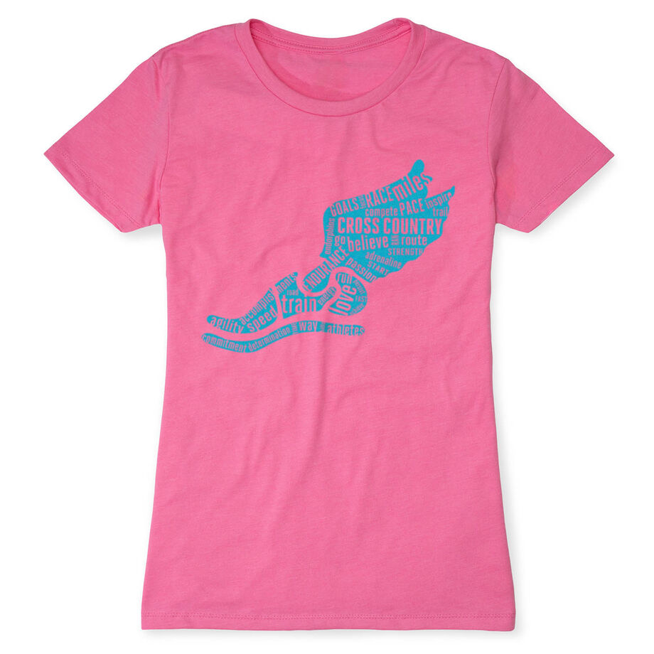 Cross Country Women's Everyday Tee Winged Foot Inspirational Words