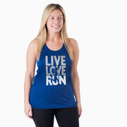 Women's Racerback Performance Tank Top - Live Love Run Silhouette