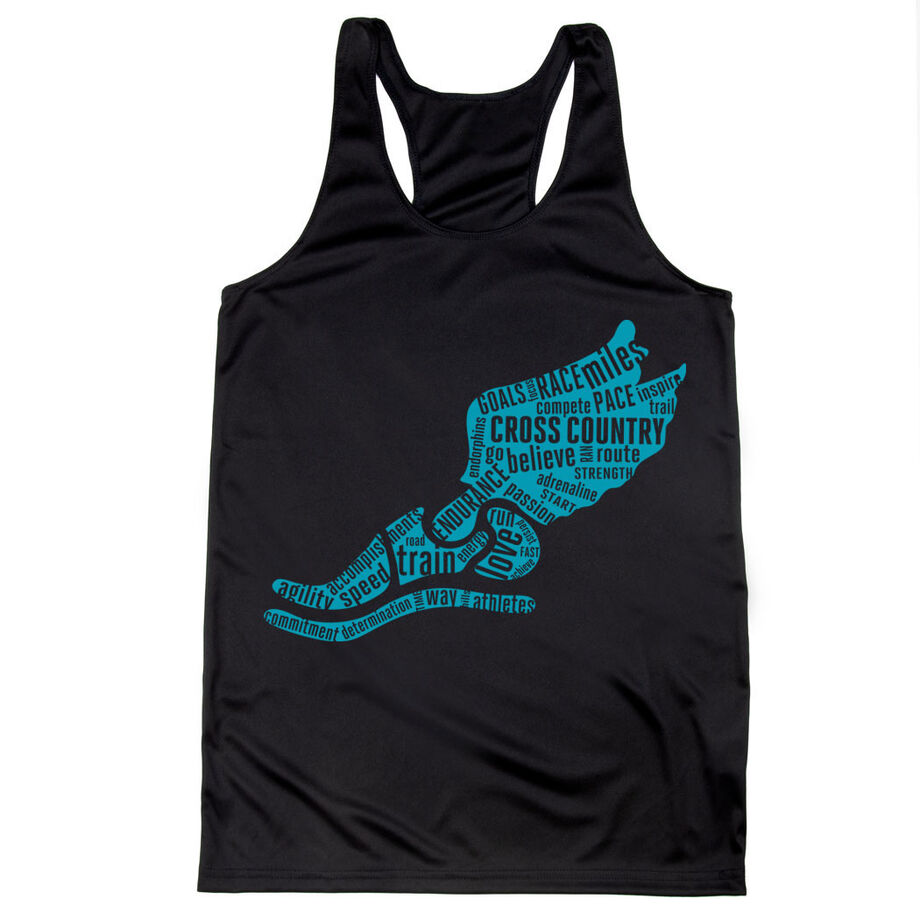 Women's Racerback Performance Tank Top - Winged Foot Inspirational Words