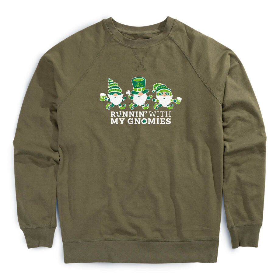 Running Raglan Crew Neck Pullover - Runnin' With My Gnomies&reg; - Lucky