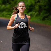 Women's Racerback Performance Tank Top - Gone For a Run&reg; White Logo