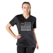 Women's Short Sleeve Tech Tee - We Run Free Because of the Brave