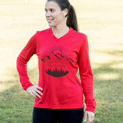 Women's Long Sleeve Tech Tee - Life's Short Run Long (Mountains)