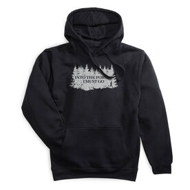 Statement Fleece Hoodie - Into the Forest I Must Go Running