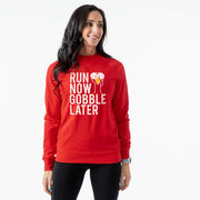 Running Raglan Crew Neck Pullover - Run Now Gobble Later (Bold)
